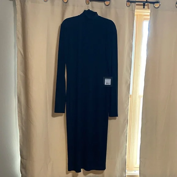 Norma Kamali Black Long-Sleeve Midi Dress - Picture 10 of 10